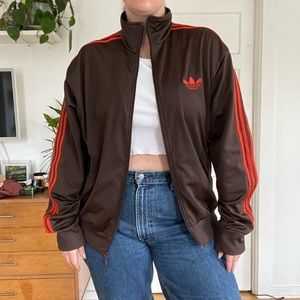 Adidas Brown w/ Orange Accents Track Jacket - Men’s XL / Women’s 2X